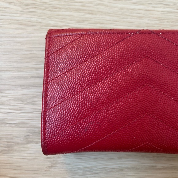 100% AUTHENTIC YSL RED MONOGRAM WALLET - Picture 4 of 7